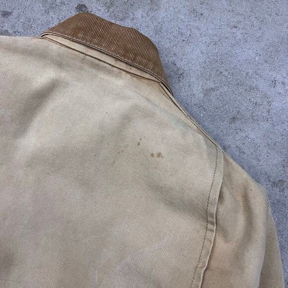 Vintage 80s Union Made Carhartt Detroit Blanket Lined Jacket Workwear 6BLJ Tan - Picture 13 of 16